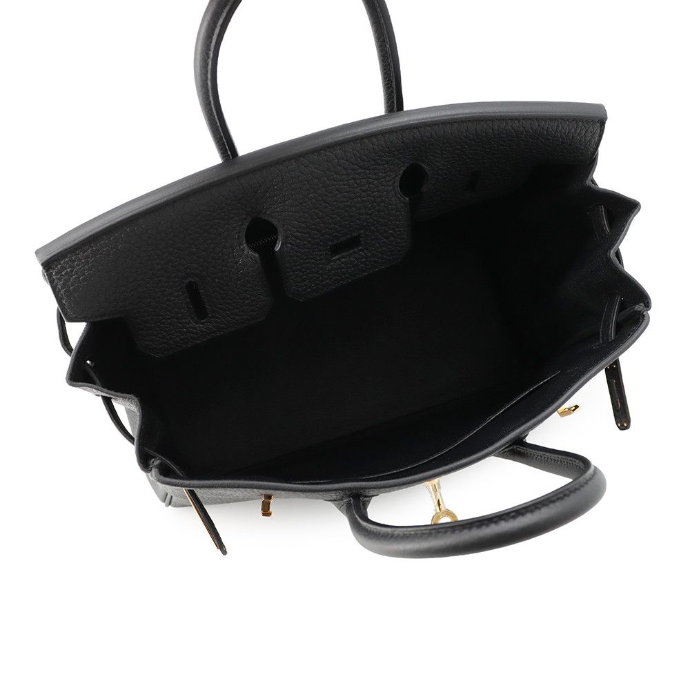 Hermes Birkin 25 Black Gold Togo Handbag — view 5