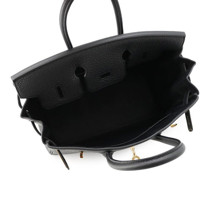 Hermes Birkin 25 Black Gold Togo Handbag — view 5