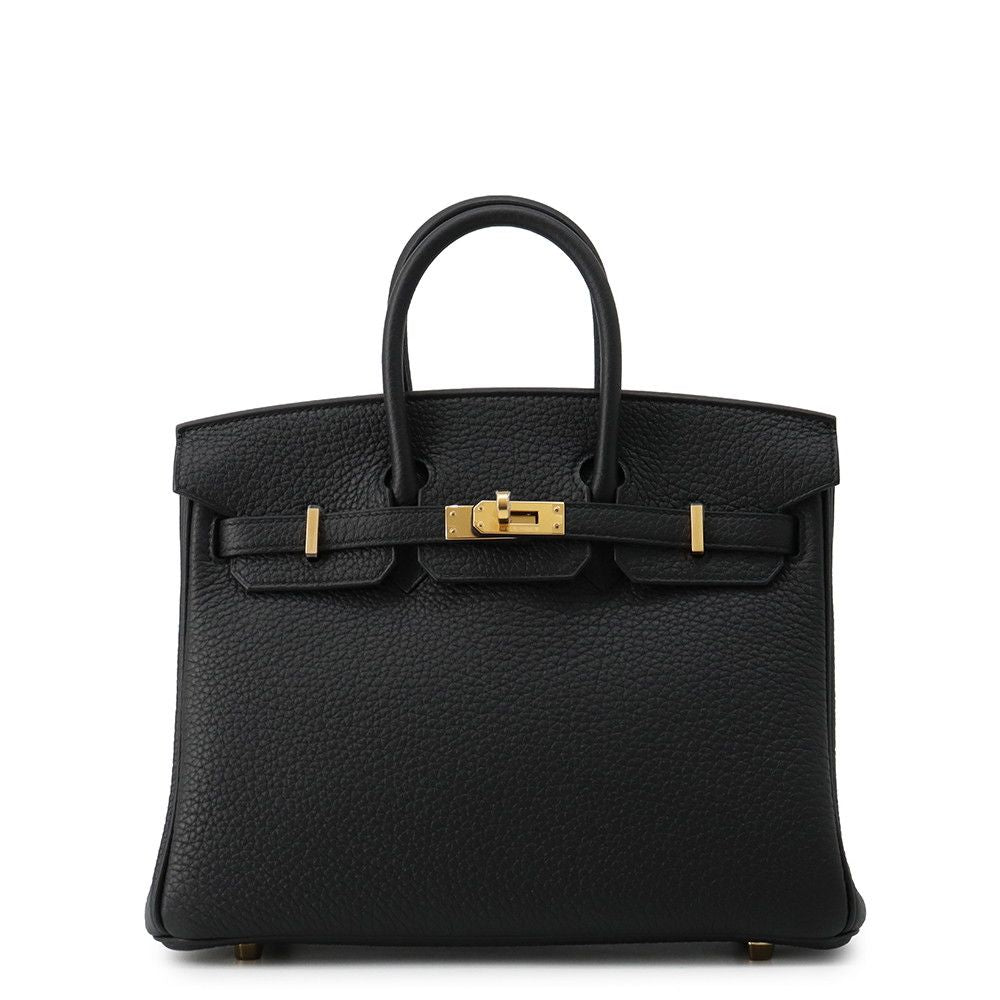 Hermes Birkin 25 Black Gold Togo Handbag