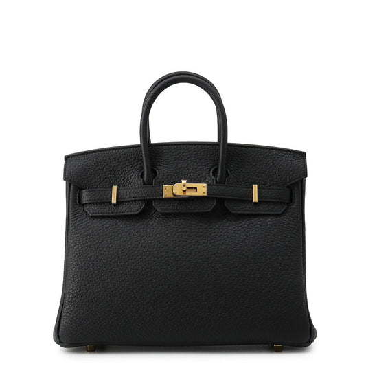 Hermes Birkin 25 Black Gold Togo Handbag