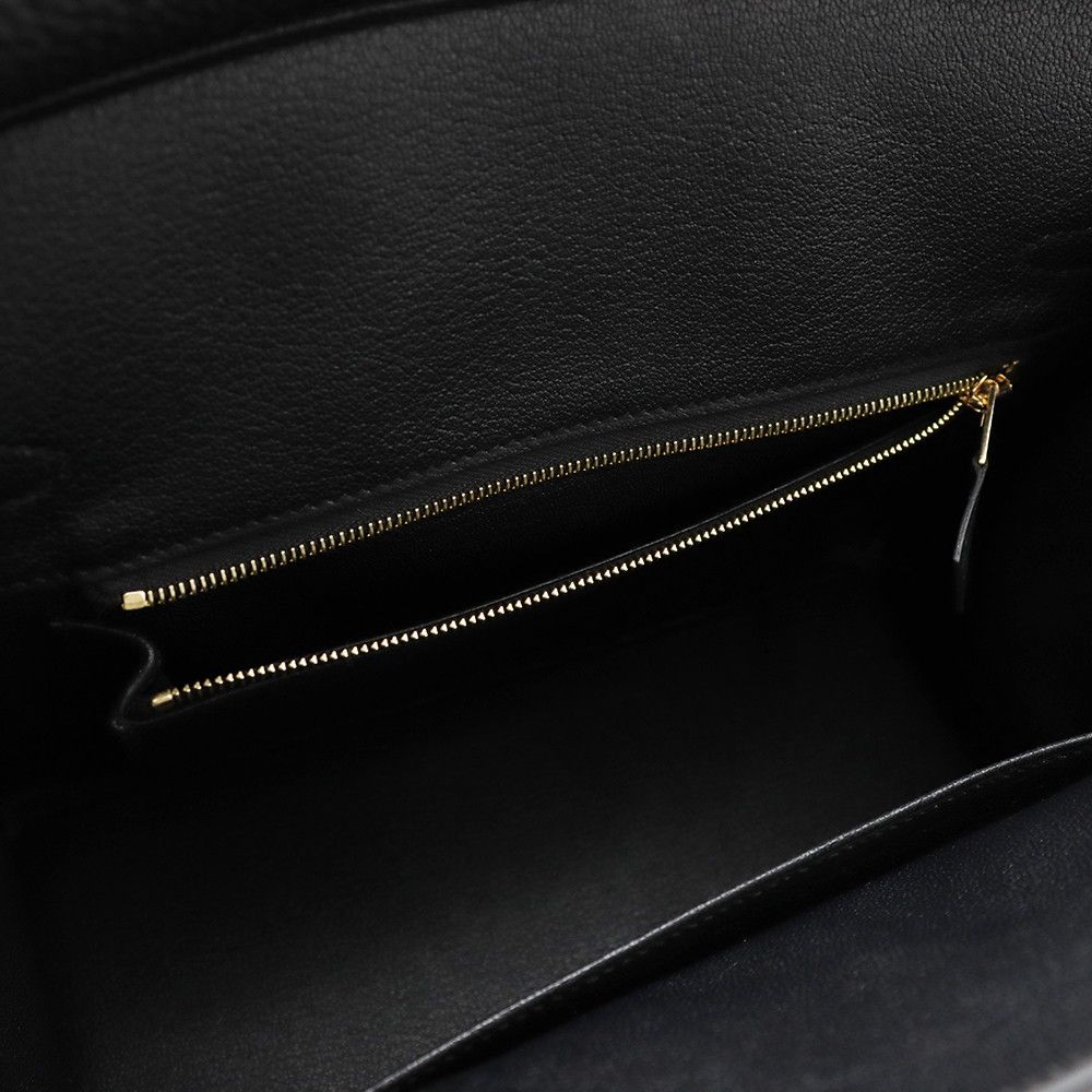 Hermes Birkin 25 Black Gold Togo Handbag — view 7