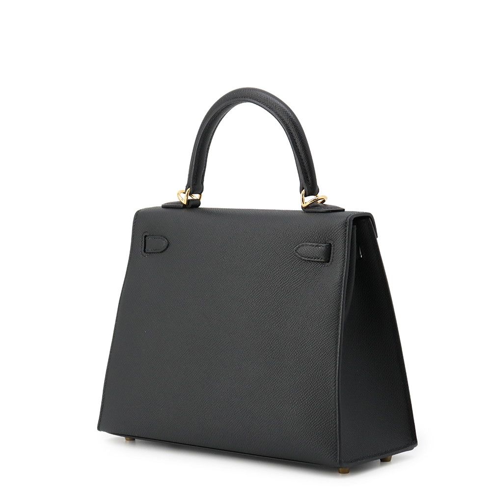 Hermes Handbag Kelly 25 Sellier Black Gold Epsom 2-Way — view 2