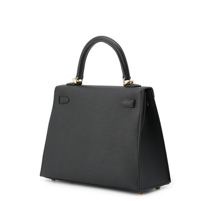 Hermes Handbag Kelly 25 Sellier Black Gold Epsom 2-Way — view 2