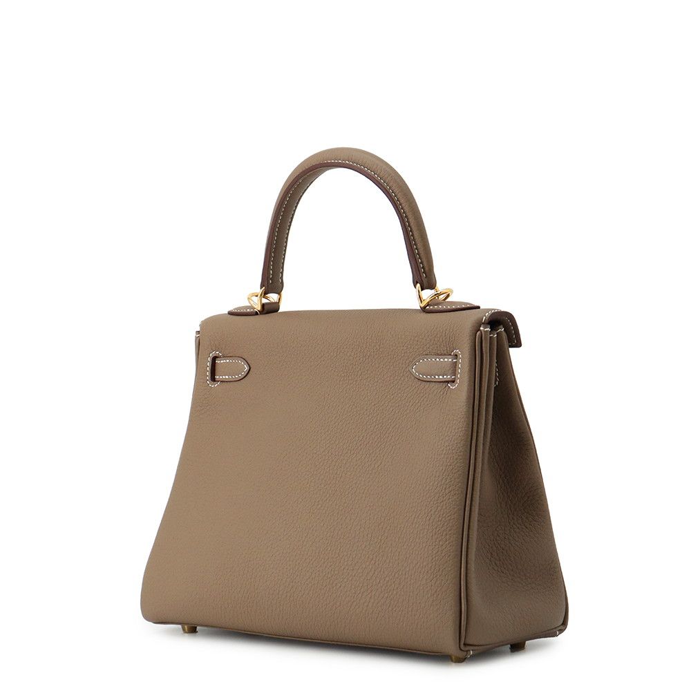 Hermes Handbag Kelly 25 Retourne Etoupe Gold Togo 2-Way — view 2