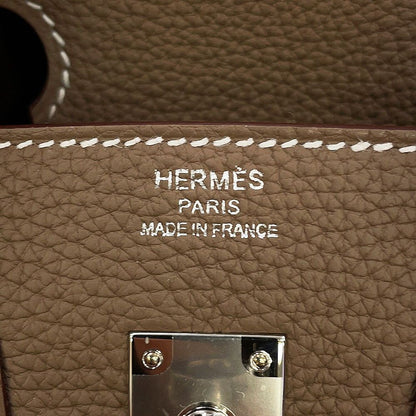 Hermes Birkin 25 Etoupe Silver Togo Handbag — view 8
