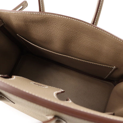 Hermes Birkin 25 Etoupe Silver Togo Handbag — view 7