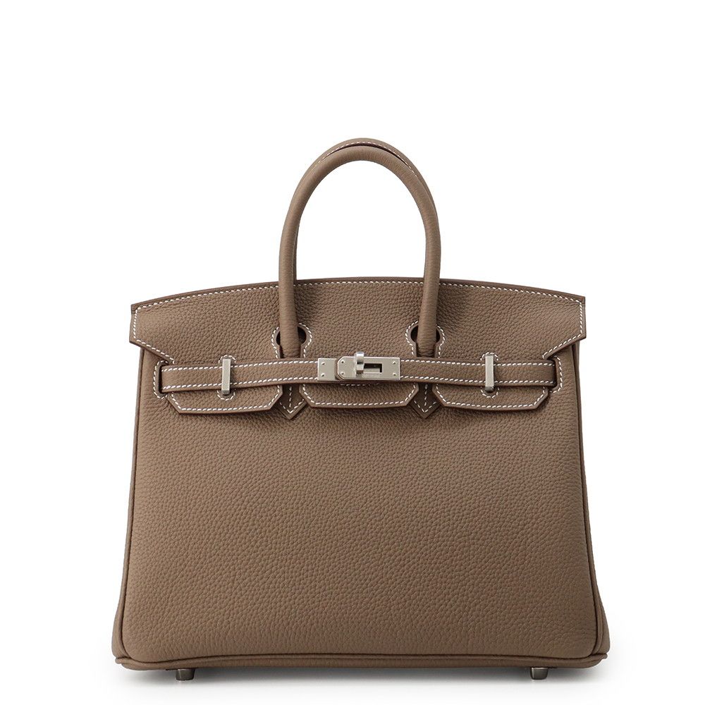 Hermes Birkin 25 Etoupe Silver Togo Handbag