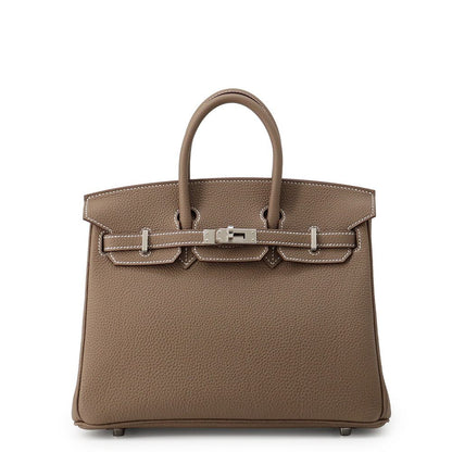 Hermes Birkin 25 Etoupe Silver Togo Handbag