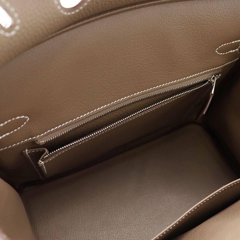 Hermes Birkin 25 Etoupe Silver Togo Handbag — view 6