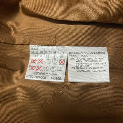 Max Mara Cashmere Blend Wool Chesterfield Coat 38 Brown — view 6