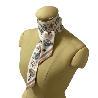 Louis Vuitton Bandeau BB From the Cloud Silk Scarf S Beige Multicolor — view 4