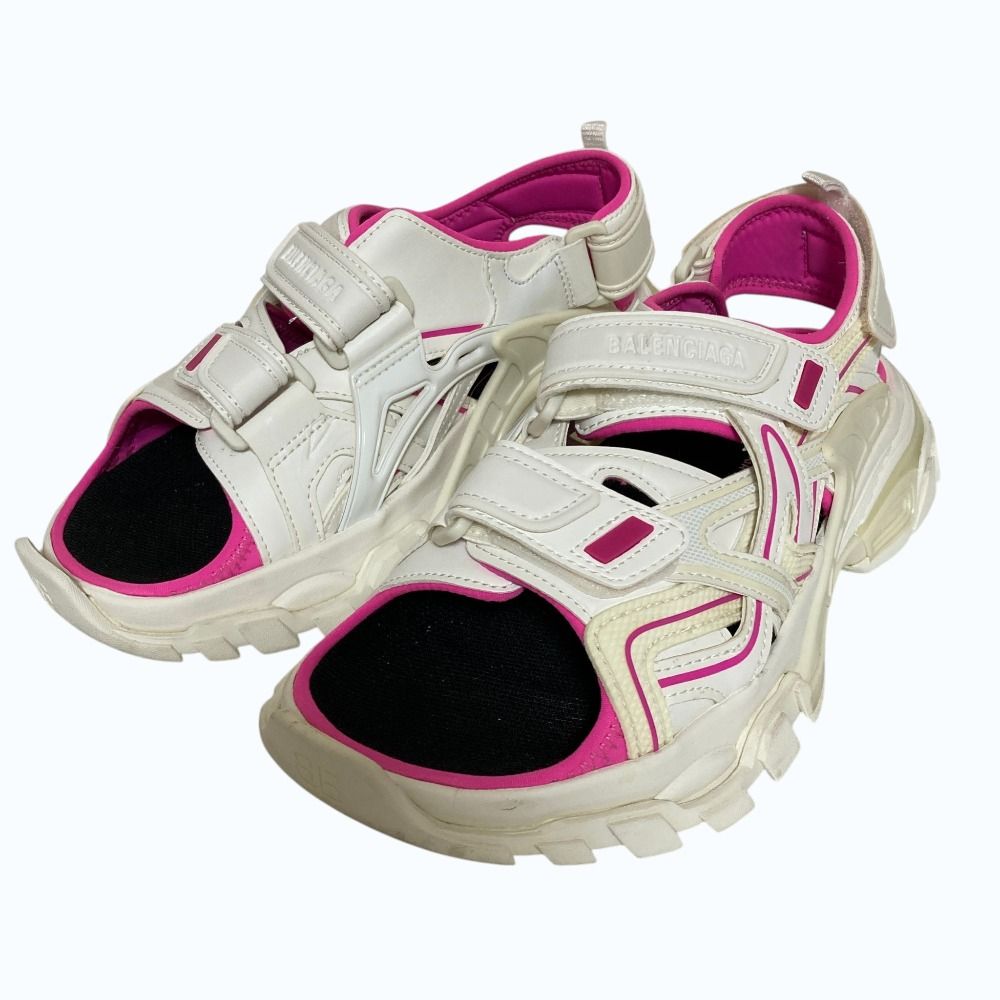 Balenciaga Bicolor Strap Sandals White Pink