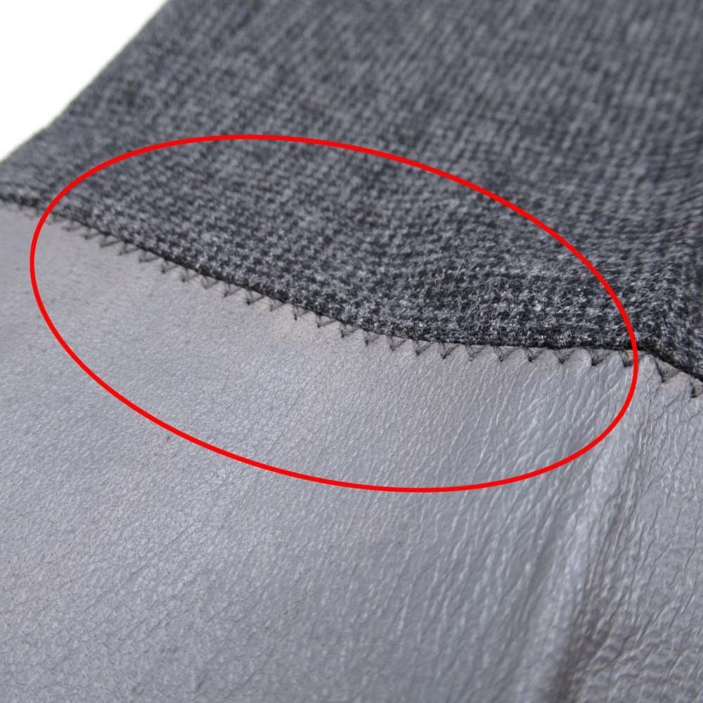 Brunello Cucinelli Leather Trim Check Wool Trousers Tuck Tapered Pants 40 Gray — view 9