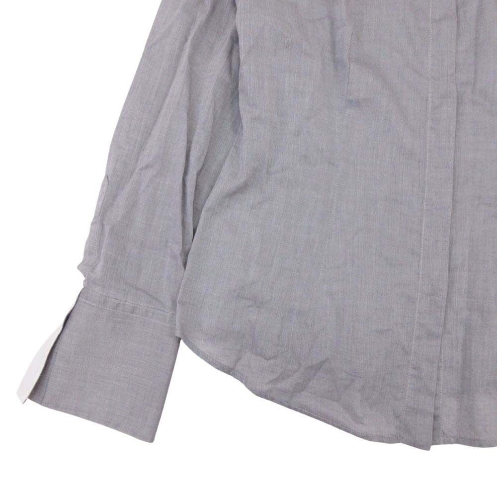 Brunello Cucinelli Cles Rick Shirt Blouse Cotton Chambray Long Sleeve Top M — view 5