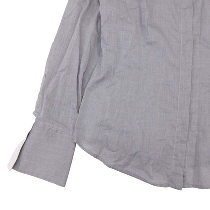 Brunello Cucinelli Cles Rick Shirt Blouse Cotton Chambray Long Sleeve Top M — view 5