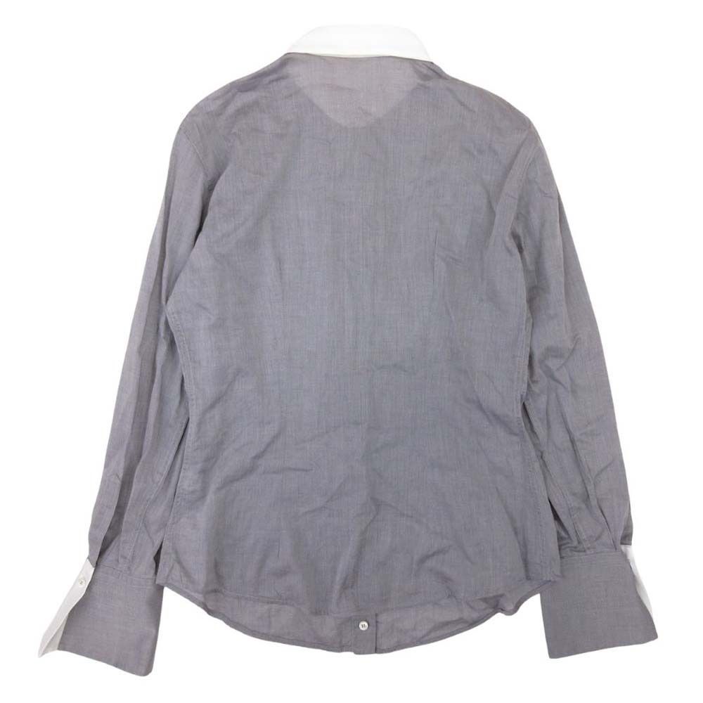 Brunello Cucinelli Cles Rick Shirt Blouse Cotton Chambray Long Sleeve Top M — view 2