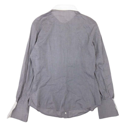 Brunello Cucinelli Cles Rick Shirt Blouse Cotton Chambray Long Sleeve Top M — view 2