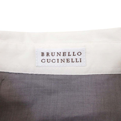 Brunello Cucinelli Cles Rick Shirt Blouse Cotton Chambray Long Sleeve Top M — view 7