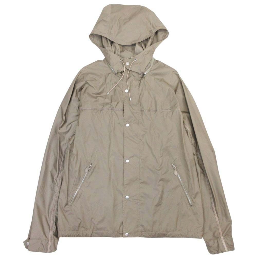 Hermes Series Button Mountain Hoodie Waterproof Leather Trim 52 Beige