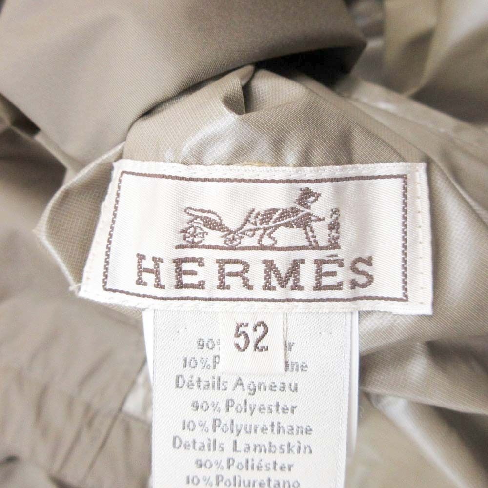 Hermes Series Button Mountain Hoodie Waterproof Leather Trim 52 Beige — view 6