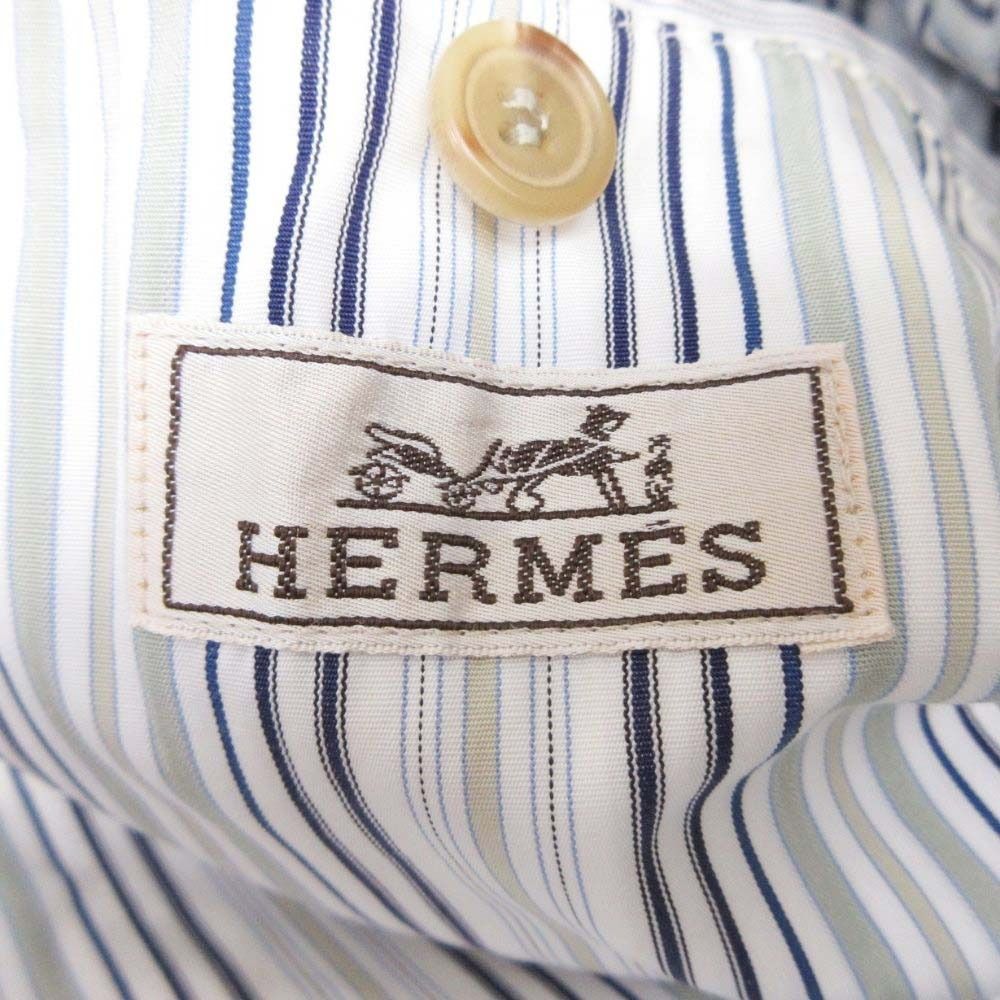 Hermes Nylon Poly Jacket Zip Up Outer Hood 52 Light Beige — view 7