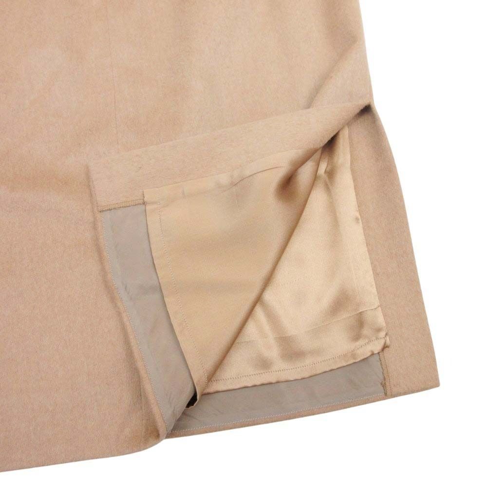 Dior Vintage Logo Button Camel Skirt Knee Length Calf Flare 40 Brown — view 4