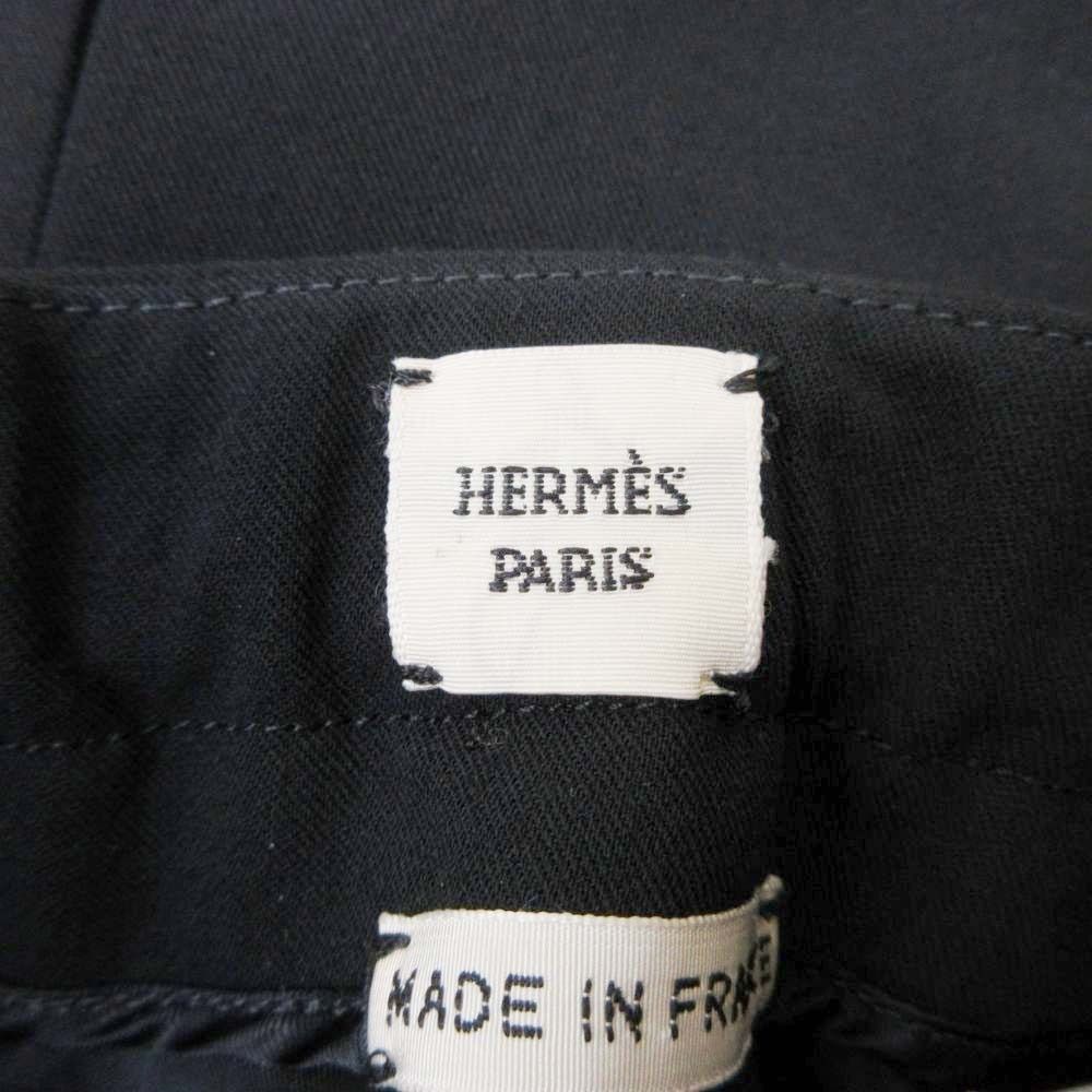Hermes Martin Margiela Era Flare Skirt Tuck Knee Length Calf Wool Vintage 36 — view 5
