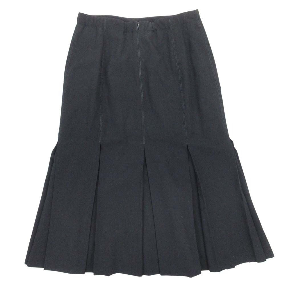 Hermes Martin Margiela Era Flare Skirt Tuck Knee Length Calf Wool Vintage 36 — view 2