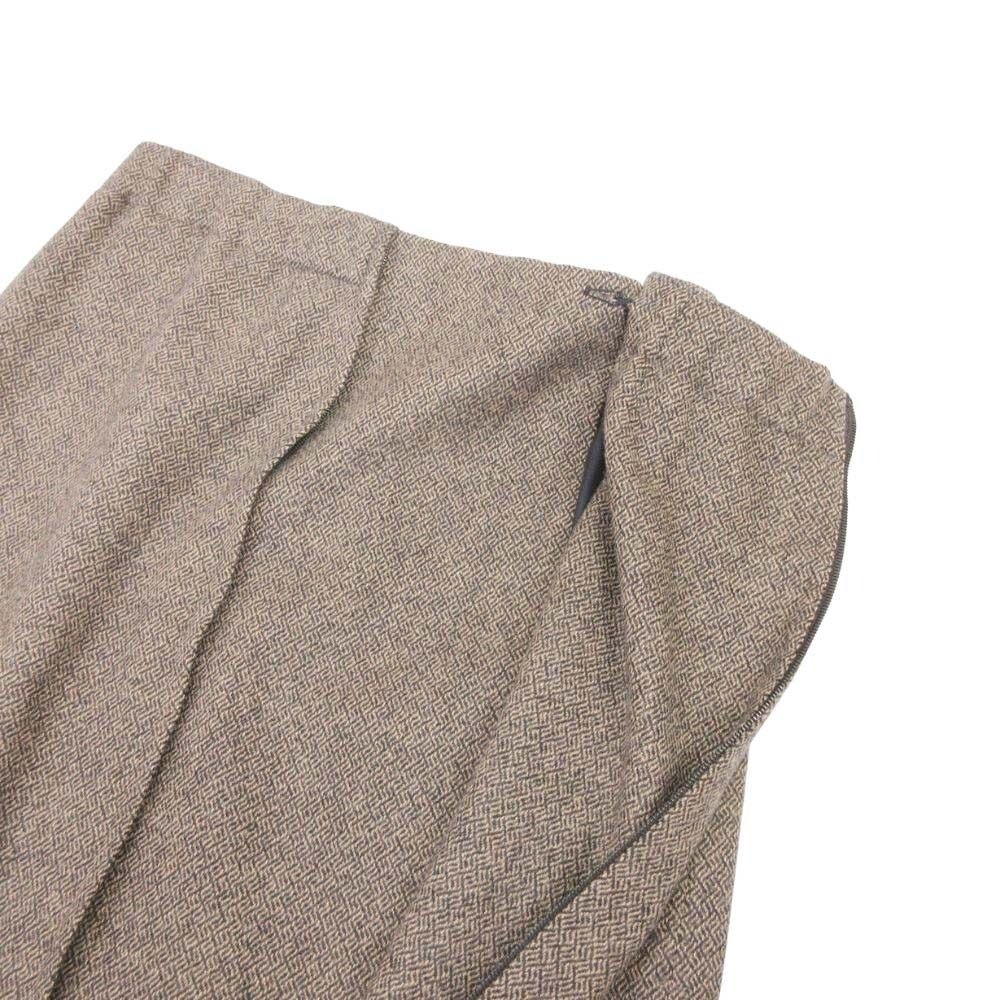 Hermes Martin Margiela Era Vintage Cashmere Blend Tweed Front Zip Skirt Knee — view 4