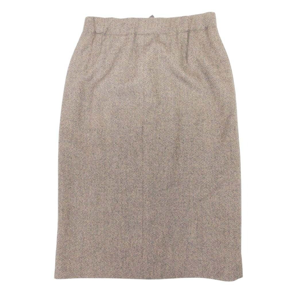 Hermes Martin Margiela Era Vintage Cashmere Blend Tweed Front Zip Skirt Knee — view 2