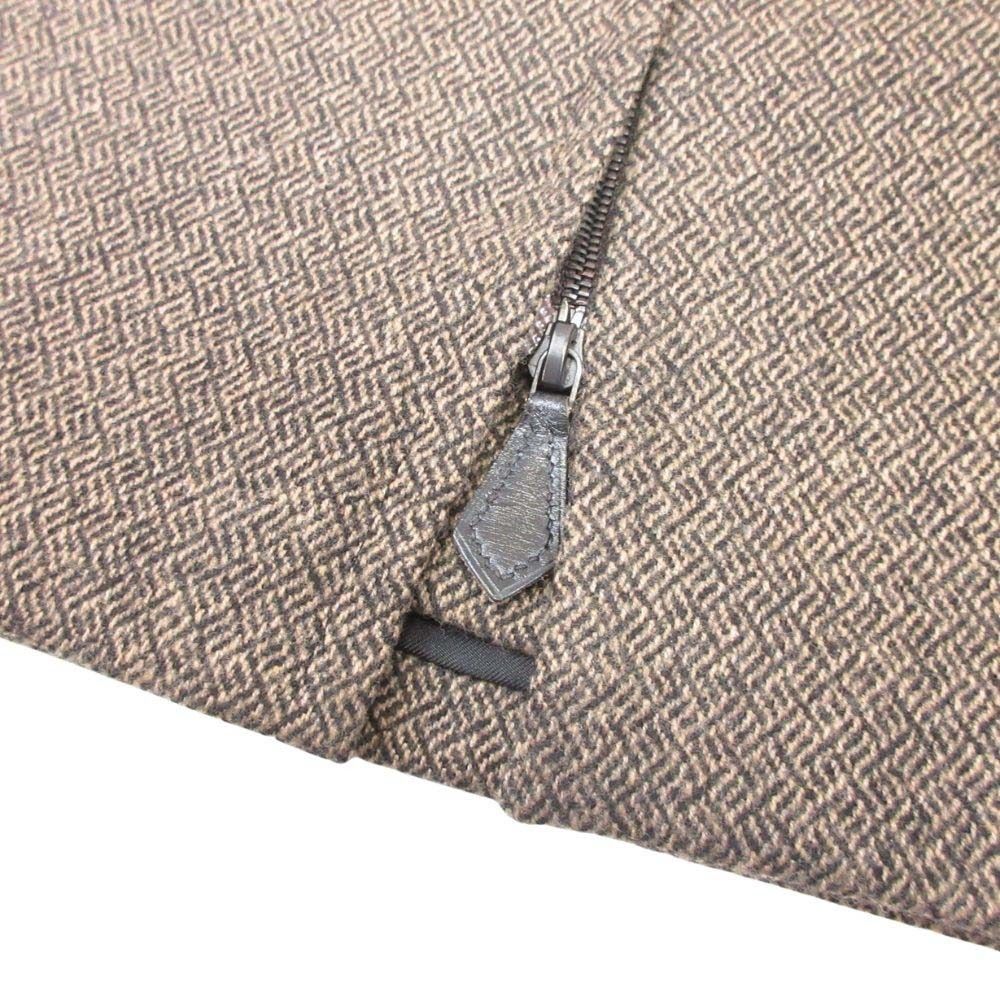 Hermes Martin Margiela Era Vintage Cashmere Blend Tweed Front Zip Skirt Knee — view 5