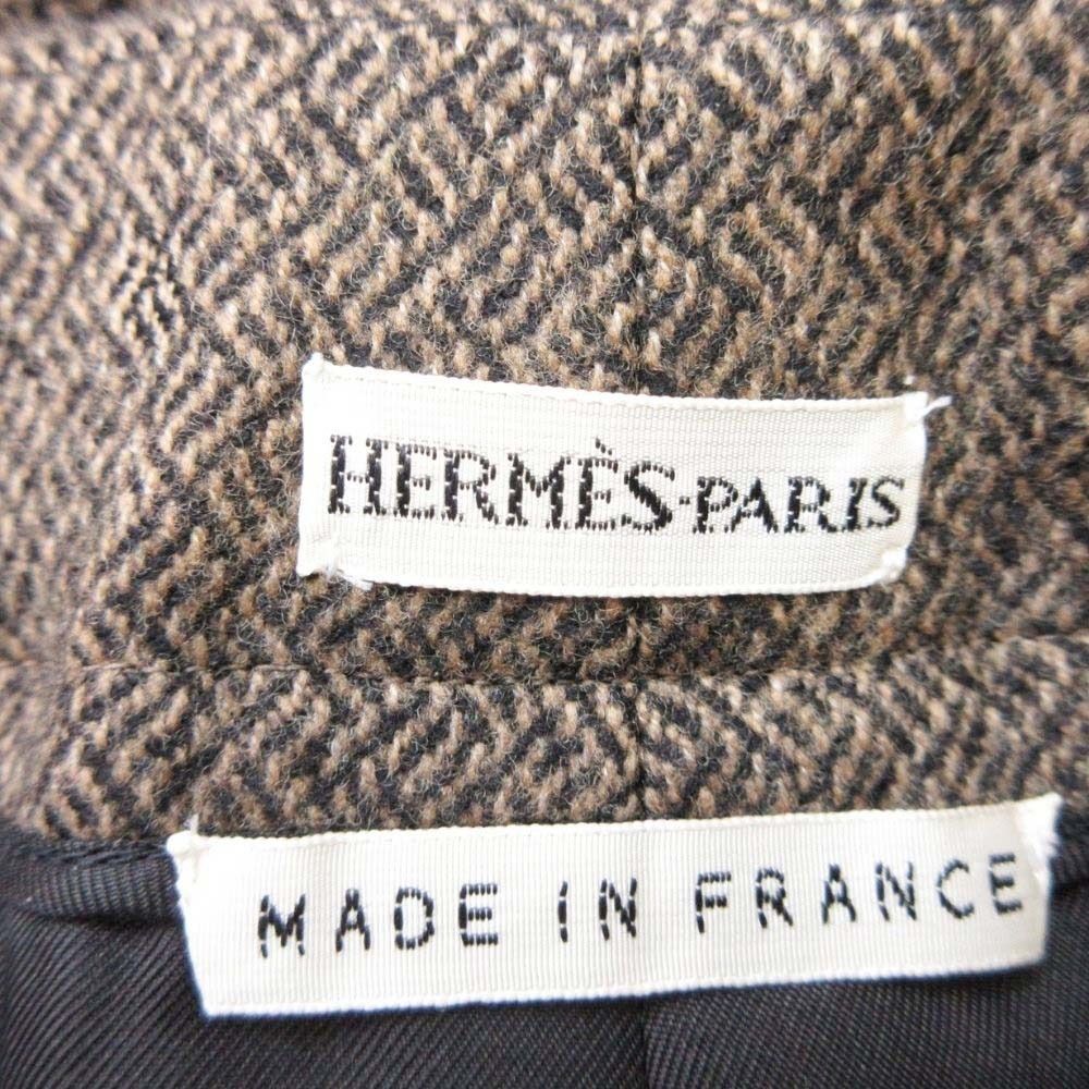 Hermes Martin Margiela Era Vintage Cashmere Blend Tweed Front Zip Skirt Knee — view 7