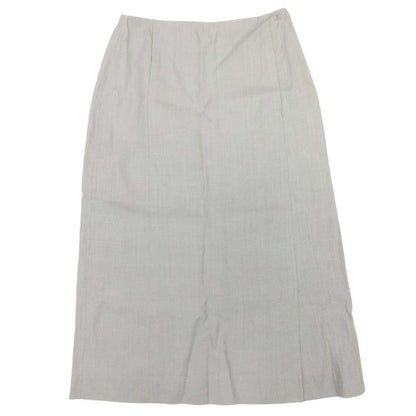 Chanel Boutique Vintage CC Logo Linen Mimole Skirt Semi Flare 38 Gray