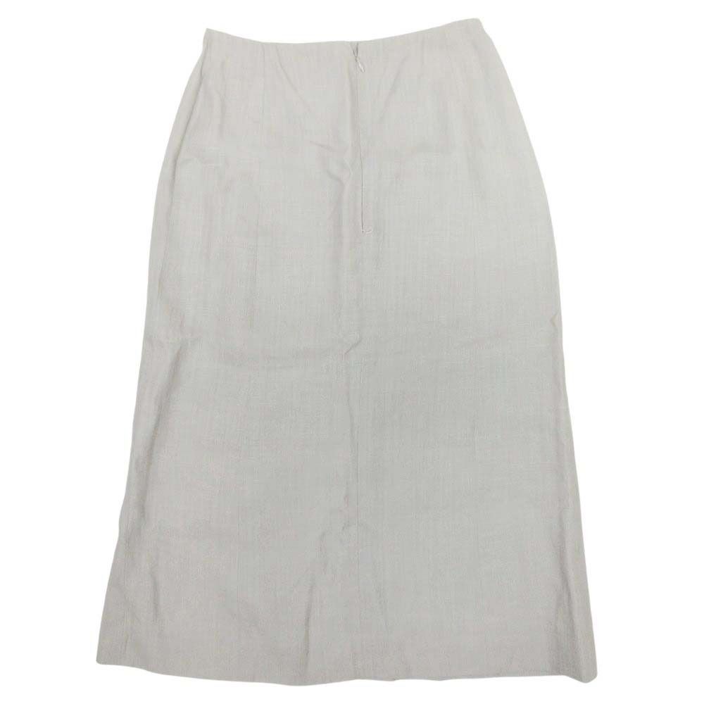 Chanel Boutique Vintage CC Logo Linen Mimole Skirt Semi Flare 38 Gray — view 2