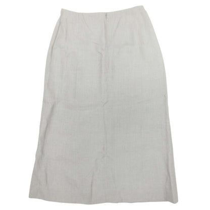 Chanel Boutique Vintage CC Logo Linen Mimole Skirt Semi Flare 38 Gray — view 2
