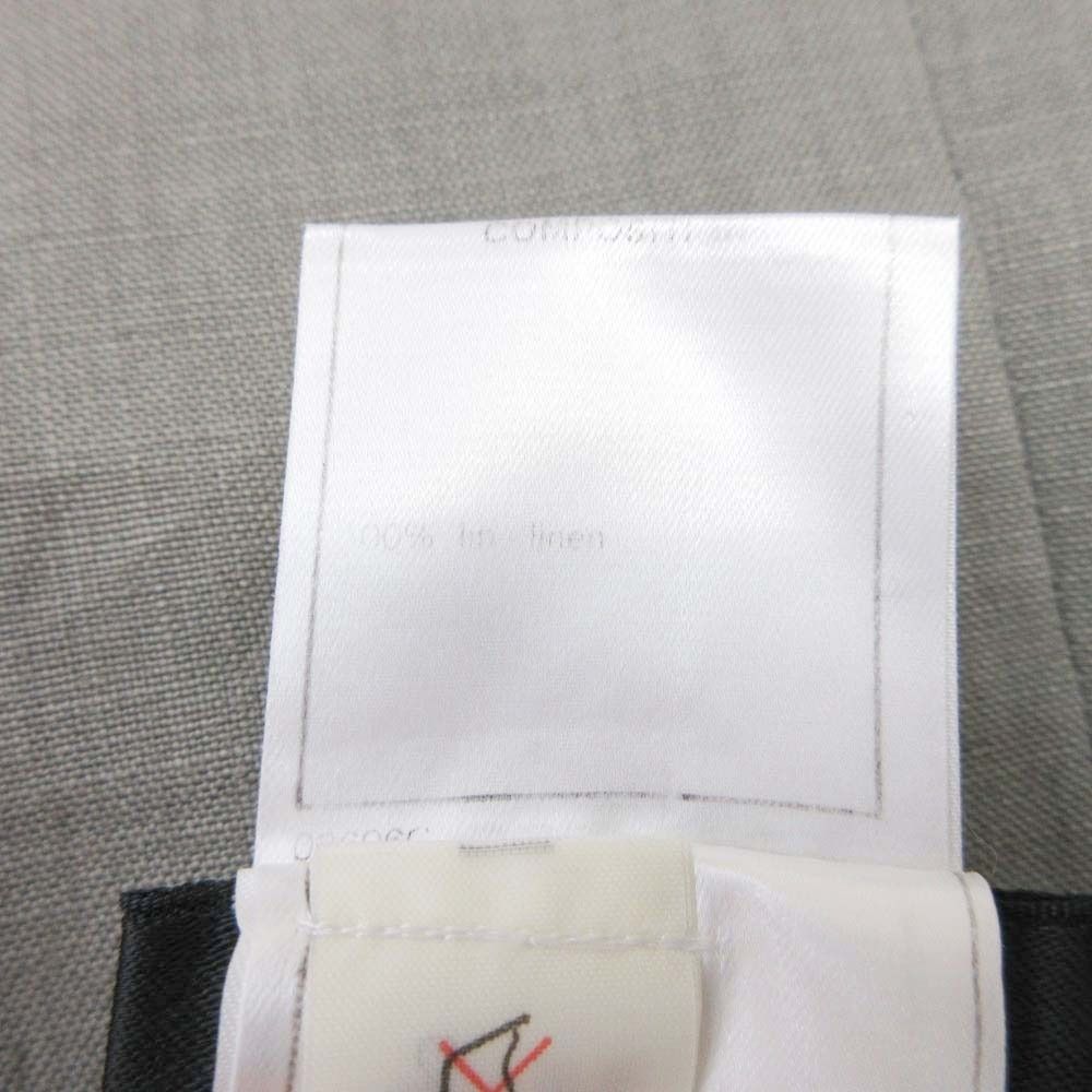 Chanel Boutique Vintage CC Logo Linen Mimole Skirt Semi Flare 38 Gray — view 7