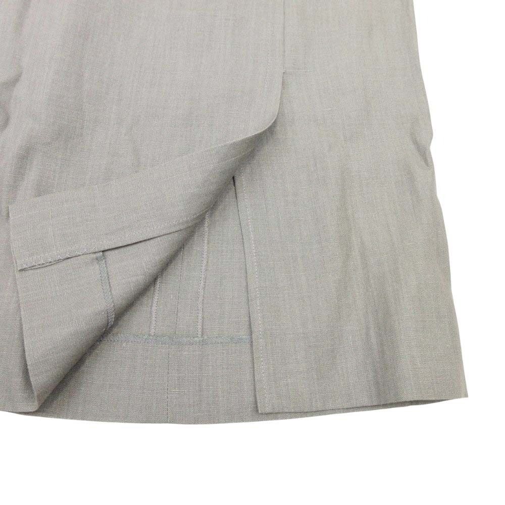 Chanel Boutique Vintage CC Logo Linen Mimole Skirt Semi Flare 38 Gray — view 4
