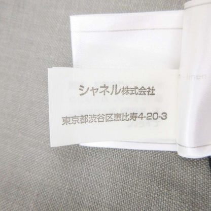 Chanel Boutique Vintage CC Logo Linen Mimole Skirt Semi Flare 38 Gray — view 8