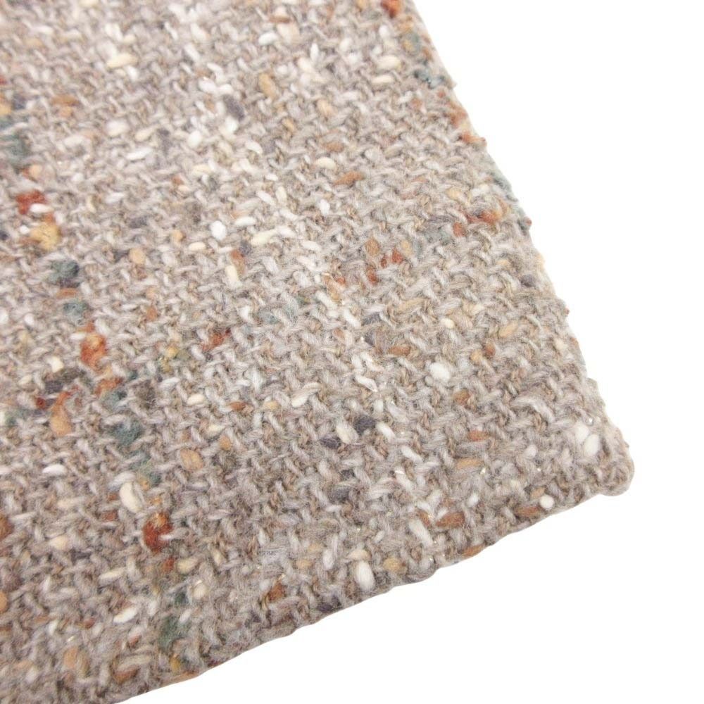 Chanel Vintage Wool Tweed Plaid Semi Flare Skirt Knee Length Mid Calf 38 Beige — view 3