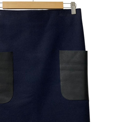 Celine Phoebe Philo Era Lambskin Pocket Wool Skirt 34 Navy — view 2