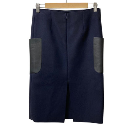 Celine Phoebe Philo Era Lambskin Pocket Wool Skirt 34 Navy — view 3