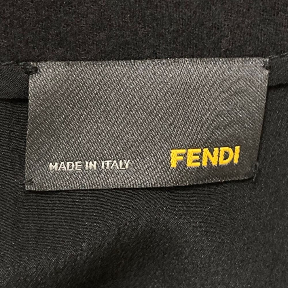 Fendi Cashmere Blend Lambskin Switch Short Sleeve Dress 36 Black — view 5