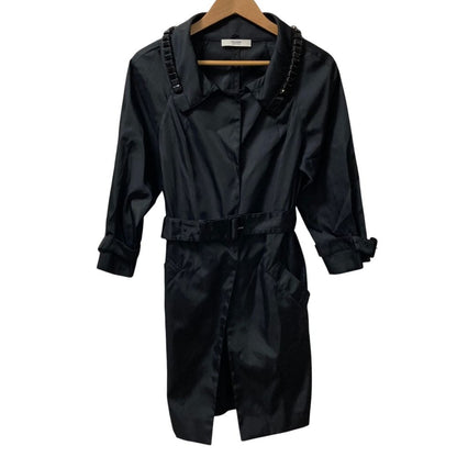 Prada Bijou Color Nylon Belted Coat 40 Black