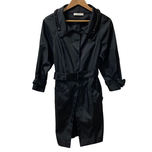 Prada Bijou Color Nylon Belted Coat 40 Black