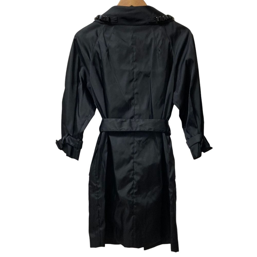 Prada Bijou Color Nylon Belted Coat 40 Black — view 4