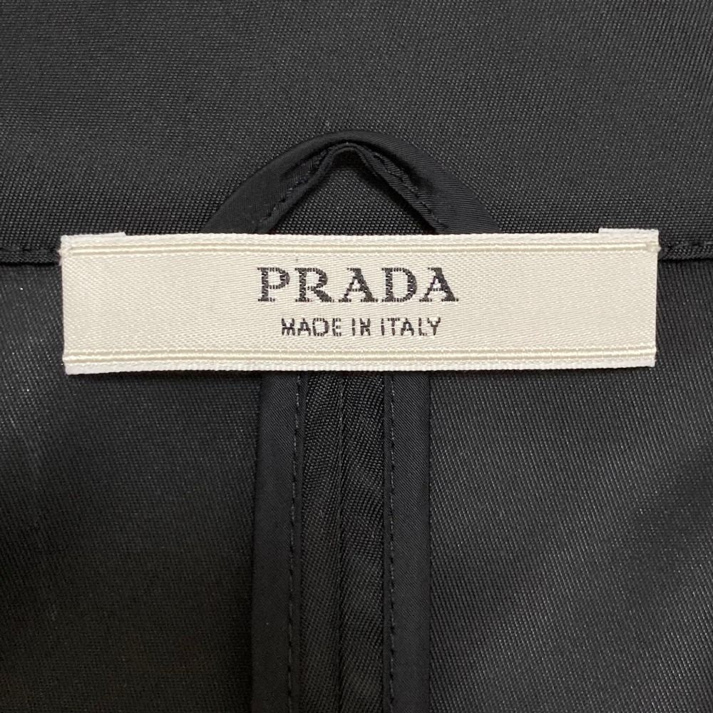Prada Bijou Color Nylon Belted Coat 40 Black — view 6
