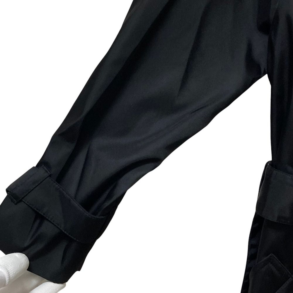 Prada Bijou Color Nylon Belted Coat 40 Black — view 3