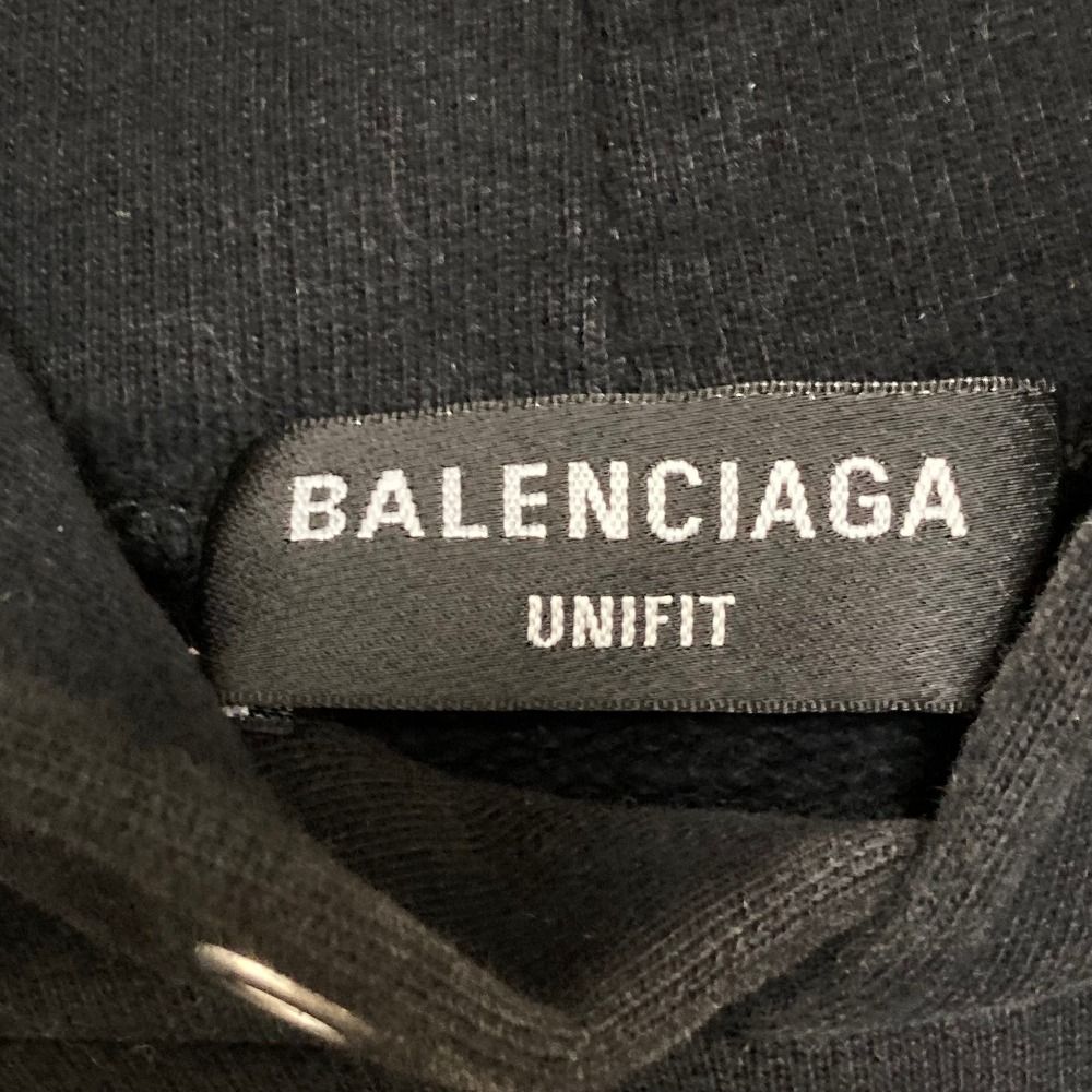 Balenciaga Damage Embroidery Logo Sweatshirt Hoodie Xxs Black White — view 6