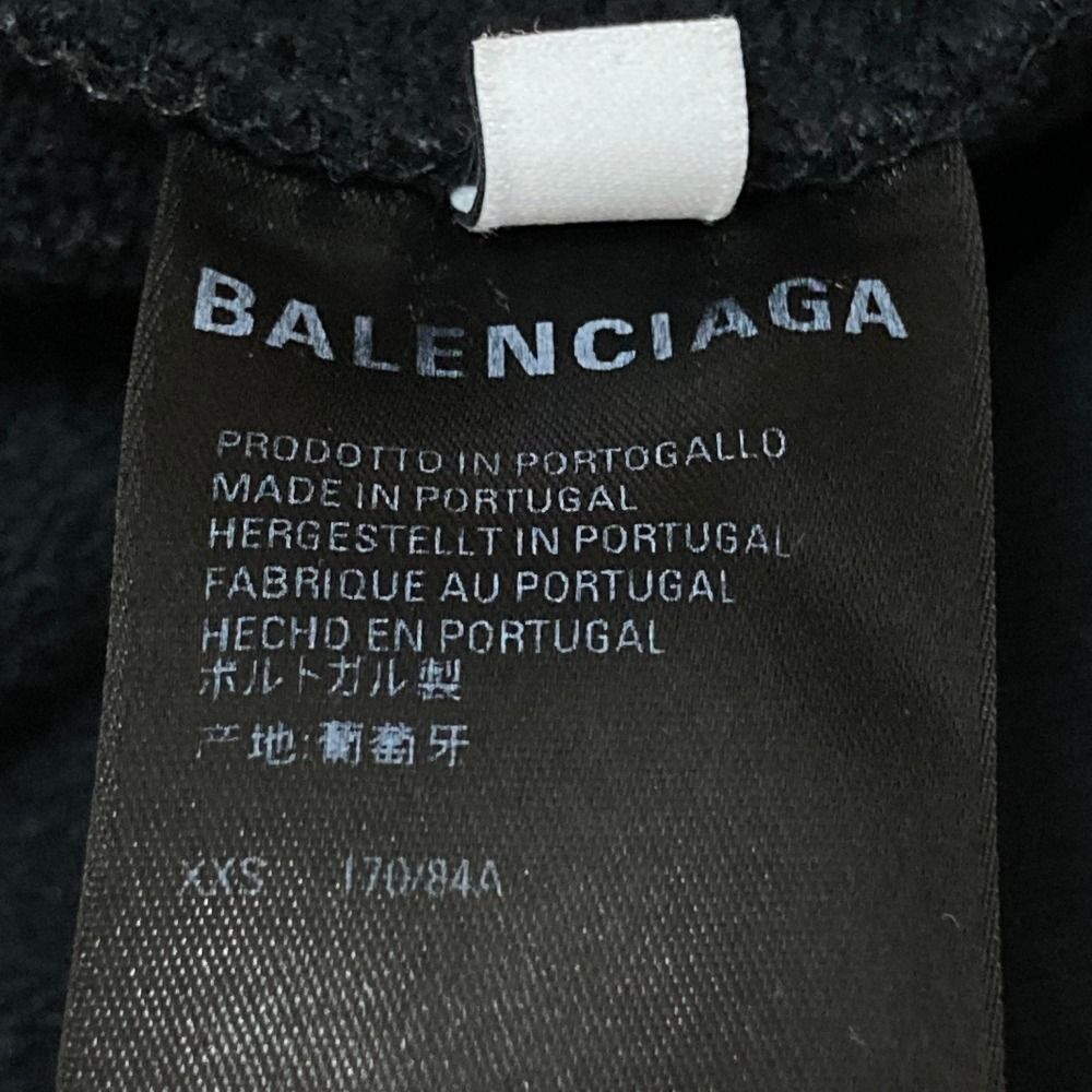 Balenciaga Damage Embroidery Logo Sweatshirt Hoodie Xxs Black White — view 8