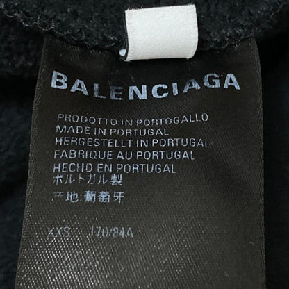 Balenciaga Damage Embroidery Logo Sweatshirt Hoodie Xxs Black White — view 8